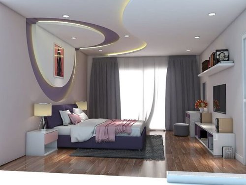Thiết kế trần thạch cao phòng ngủ đơn giản